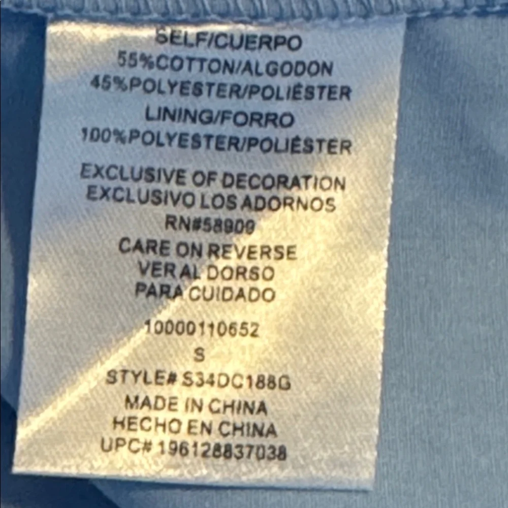 Copper Key Sz S Blue Girl’s Margo Dress Square neck Puff short‎ sleeves Sz S